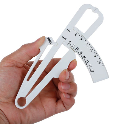 2 Piece Set White PVC Body Fat Caliper With A Measuring Tape