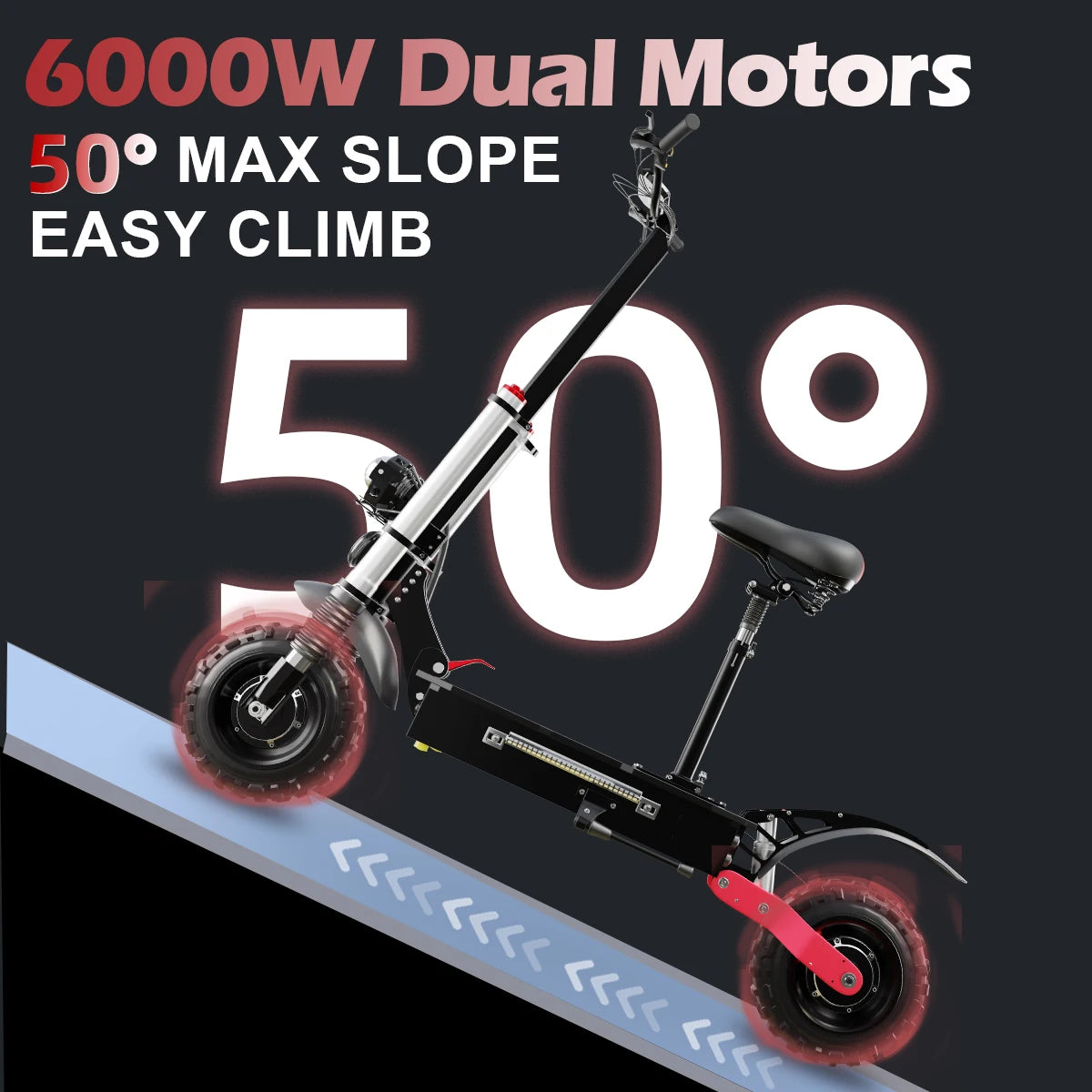 72V 6000W Dual Drive Foldable Electric Scooter