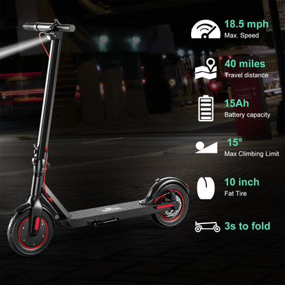 V10 Electric Scooter 500W 36V 15AH Battery APP Smart Adult Scooter Shock Absorption Anti-skid 33km/h Folding Electric Scooter